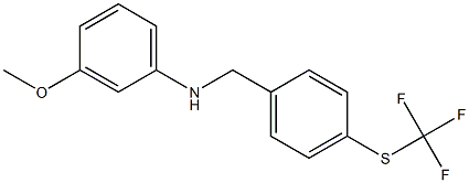 3-methoxy-N-({4-[(trifluoromethyl)sulfanyl]phenyl}methyl)aniline,,结构式