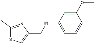 3-methoxy-N-[(2-methyl-1,3-thiazol-4-yl)methyl]aniline,,结构式