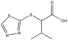 3-methyl-2-(1,3,4-thiadiazol-2-ylsulfanyl)butanoic acid,,结构式