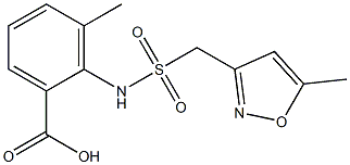 3-methyl-2-[(5-methyl-1,2-oxazol-3-yl)methanesulfonamido]benzoic acid 结构式