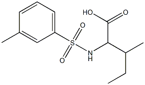 3-methyl-2-{[(3-methylphenyl)sulfonyl]amino}pentanoic acid 化学構造式