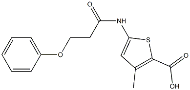 3-methyl-5-(3-phenoxypropanamido)thiophene-2-carboxylic acid 化学構造式