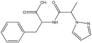 3-phenyl-2-[2-(1H-pyrazol-1-yl)propanamido]propanoic acid Structure