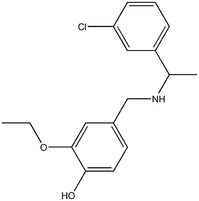 4-({[1-(3-chlorophenyl)ethyl]amino}methyl)-2-ethoxyphenol Struktur