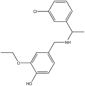 4-({[1-(3-chlorophenyl)ethyl]amino}methyl)-2-ethoxyphenol 结构式