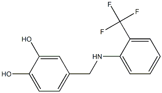 4-({[2-(trifluoromethyl)phenyl]amino}methyl)benzene-1,2-diol Structure