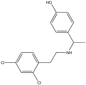 4-(1-{[2-(2,4-dichlorophenyl)ethyl]amino}ethyl)phenol 化学構造式