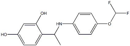 4-(1-{[4-(difluoromethoxy)phenyl]amino}ethyl)benzene-1,3-diol,,结构式