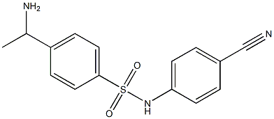 4-(1-aminoethyl)-N-(4-cyanophenyl)benzene-1-sulfonamide,,结构式