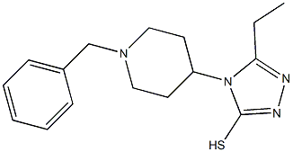 4-(1-benzylpiperidin-4-yl)-5-ethyl-4H-1,2,4-triazole-3-thiol 化学構造式