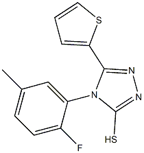 4-(2-fluoro-5-methylphenyl)-5-(thiophen-2-yl)-4H-1,2,4-triazole-3-thiol 化学構造式