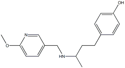 4-(3-{[(6-methoxypyridin-3-yl)methyl]amino}butyl)phenol 化学構造式