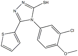 4-(3-chloro-4-methoxyphenyl)-5-(thiophen-2-yl)-4H-1,2,4-triazole-3-thiol,,结构式