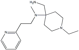 4-(aminomethyl)-1-ethyl-N-methyl-N-[2-(pyridin-2-yl)ethyl]piperidin-4-amine,,结构式