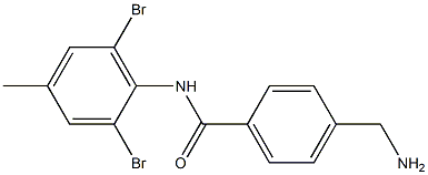 4-(aminomethyl)-N-(2,6-dibromo-4-methylphenyl)benzamide,,结构式