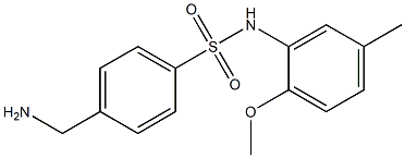 4-(aminomethyl)-N-(2-methoxy-5-methylphenyl)benzene-1-sulfonamide,,结构式