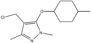 4-(chloromethyl)-1,3-dimethyl-5-[(4-methylcyclohexyl)oxy]-1H-pyrazole 化学構造式