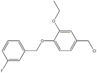 4-(chloromethyl)-2-ethoxy-1-[(3-fluorophenyl)methoxy]benzene,,结构式