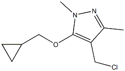 4-(chloromethyl)-5-(cyclopropylmethoxy)-1,3-dimethyl-1H-pyrazole,,结构式