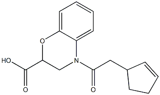 4-(cyclopent-2-en-1-ylacetyl)-3,4-dihydro-2H-1,4-benzoxazine-2-carboxylic acid Structure