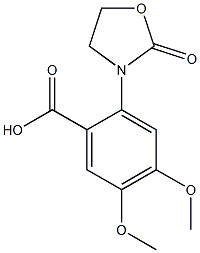 4,5-dimethoxy-2-(2-oxo-1,3-oxazolidin-3-yl)benzoic acid 结构式