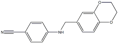 4-[(2,3-dihydro-1,4-benzodioxin-6-ylmethyl)amino]benzonitrile,,结构式