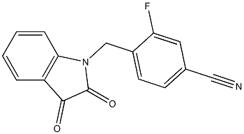 4-[(2,3-dioxo-2,3-dihydro-1H-indol-1-yl)methyl]-3-fluorobenzonitrile Struktur