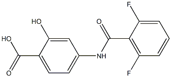 4-[(2,6-difluorobenzene)amido]-2-hydroxybenzoic acid Struktur