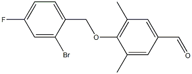 4-[(2-bromo-4-fluorophenyl)methoxy]-3,5-dimethylbenzaldehyde Struktur