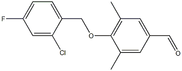 4-[(2-chloro-4-fluorophenyl)methoxy]-3,5-dimethylbenzaldehyde 化学構造式