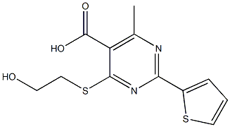 4-[(2-hydroxyethyl)thio]-6-methyl-2-thien-2-ylpyrimidine-5-carboxylic acid