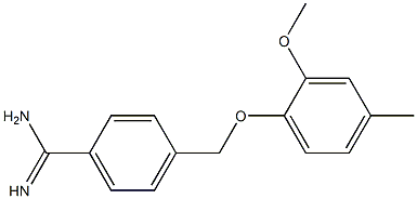 4-[(2-methoxy-4-methylphenoxy)methyl]benzenecarboximidamide 化学構造式