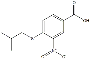 4-[(2-methylpropyl)sulfanyl]-3-nitrobenzoic acid,,结构式