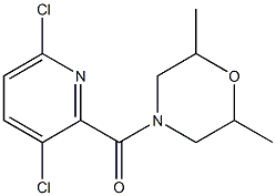 4-[(3,6-dichloropyridin-2-yl)carbonyl]-2,6-dimethylmorpholine 化学構造式