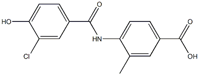 4-[(3-chloro-4-hydroxybenzene)amido]-3-methylbenzoic acid 结构式