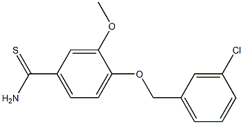 4-[(3-chlorophenyl)methoxy]-3-methoxybenzene-1-carbothioamide,,结构式