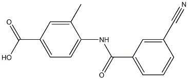 4-[(3-cyanobenzene)amido]-3-methylbenzoic acid 化学構造式