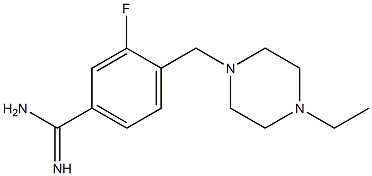 4-[(4-ethylpiperazin-1-yl)methyl]-3-fluorobenzenecarboximidamide 化学構造式