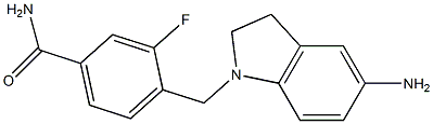 4-[(5-amino-2,3-dihydro-1H-indol-1-yl)methyl]-3-fluorobenzamide|