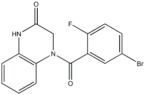 4-[(5-bromo-2-fluorophenyl)carbonyl]-1,2,3,4-tetrahydroquinoxalin-2-one Struktur