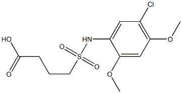 4-[(5-chloro-2,4-dimethoxyphenyl)sulfamoyl]butanoic acid Struktur