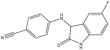 4-[(5-fluoro-2-oxo-2,3-dihydro-1H-indol-3-yl)amino]benzonitrile,,结构式