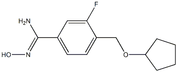 4-[(cyclopentyloxy)methyl]-3-fluoro-N'-hydroxybenzenecarboximidamide,,结构式