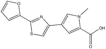 4-[2-(2-furyl)-1,3-thiazol-4-yl]-1-methyl-1H-pyrrole-2-carboxylic acid 结构式