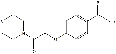 4-[2-oxo-2-(thiomorpholin-4-yl)ethoxy]benzene-1-carbothioamide Struktur