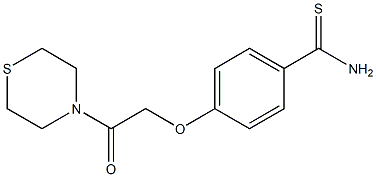 4-[2-oxo-2-(thiomorpholin-4-yl)ethoxy]benzene-1-carbothioamide 化学構造式