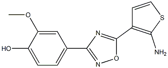 4-[5-(2-aminothiophen-3-yl)-1,2,4-oxadiazol-3-yl]-2-methoxyphenol,,结构式