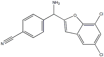 4-[amino(5,7-dichloro-1-benzofuran-2-yl)methyl]benzonitrile Structure