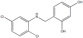 4-{[(2,5-dichlorophenyl)amino]methyl}benzene-1,3-diol 化学構造式