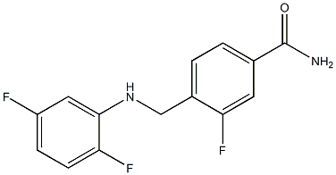 4-{[(2,5-difluorophenyl)amino]methyl}-3-fluorobenzamide 结构式